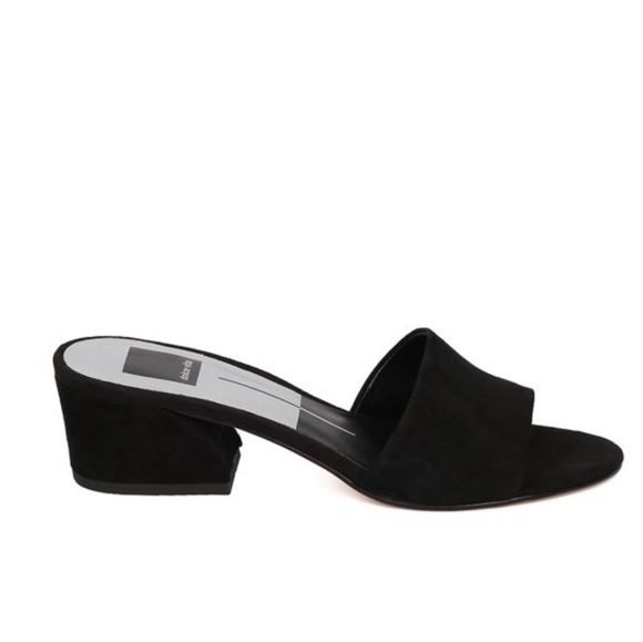 Dolce Vita Rilee Suede Open Toe Low Block Heel Slide - Picture 2 of 8